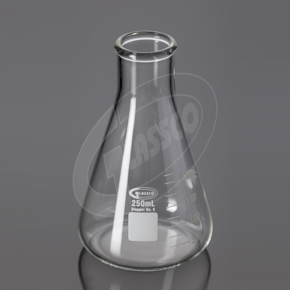 Fiole Erlenmeyer, Col étroit, Verre Borosilicate 3.3, Graduée