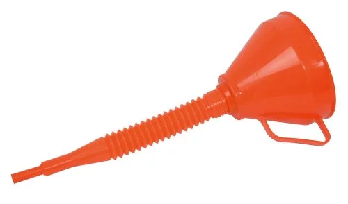 Entonnoir plastique bec flexible avec filtre et poignée