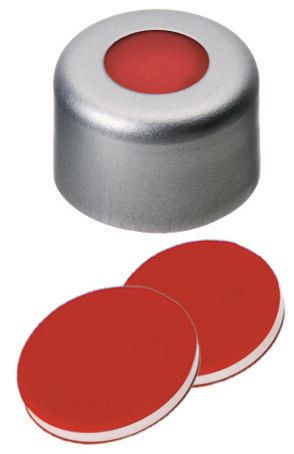 BOUCHONS A SERTIR EN ALUMINIUM, ND8 AVEC ORIFICE CENTRAL, 4 MM ET SEPTUM
