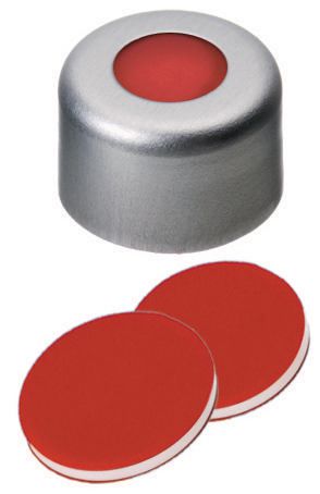 Bouchons à sertir en aluminium, ND8 avec orifice central, 4 mm et septum