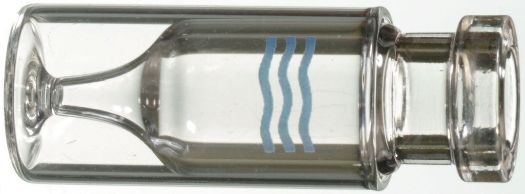 VIALS AVEC MICRO-INSERT INTEGRE EN VERRE CLAIR, MICRO+ 0,30 ML