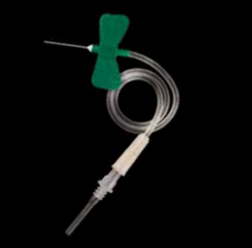VACUMED blood collection set 21Gx3/4&quot; green with luer adapter needle TB lenght 190mm